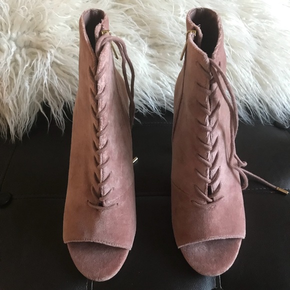 Joie Lakia Velvet Open-Toe Bootie - Picture 2 of 7